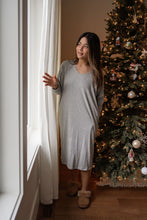 Load image into Gallery viewer, Long Sleeve Lounge Dress (Heathered Grey)